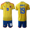 Colombia Team #19 Luis Suárez Yellow 2026 World Cup Home Soccer Jersey Suit