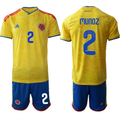 Colombia Team #2 Daniel Muñoz Yellow 2026 World Cup Home Soccer Jersey Suit