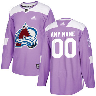 Colorado Avalanche Purple Pink Custom Hockey Fights Cancer Practice Jersey Stitched