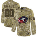 Columbus Blue Jackets Camo Customized Jersey Stitched