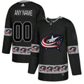 Columbus Blue Jackets Custom Black Team Logos Fashion Jersey Stitched