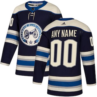 Columbus Blue Jackets Navy Alternate Custom Jersey Stitched