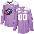 Columbus Blue Jackets Purple Pink Custom Hockey Fights Cancer Practice Jersey Stitched