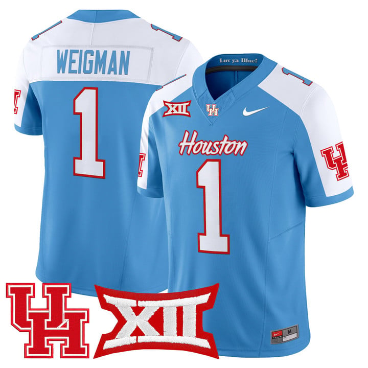 Conner Weigman Jersey #1 Houston Cougars 2025 Oilers Inspired Stitched Alter