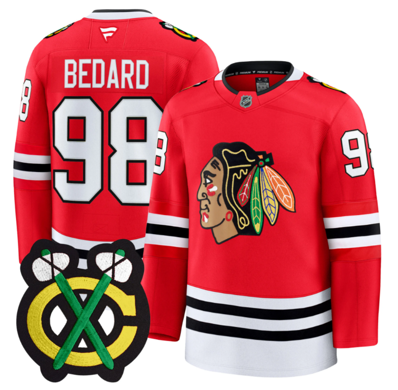 Connor Bedard Jersey #98 Chicago Blackhawks Premium All Stitched