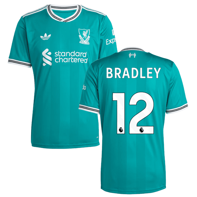 Conor Bradley 12 Liverpool 2025-26 Third Match Jersey – Aqua