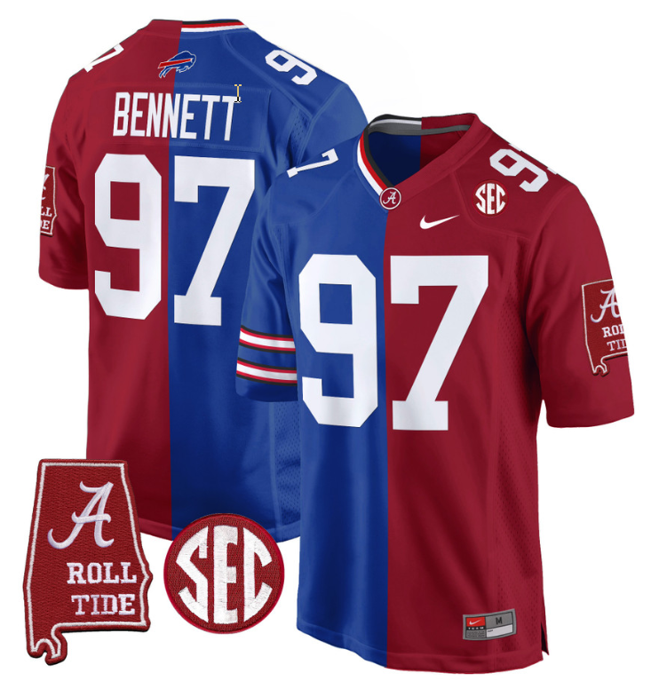 Cornelius Bennett Jersey #97 Alabama Crimson Tide Split Football Game Stitched