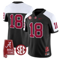 Crimson Jersey #18 Alabama Crimson Tide Throwback Map Stitched