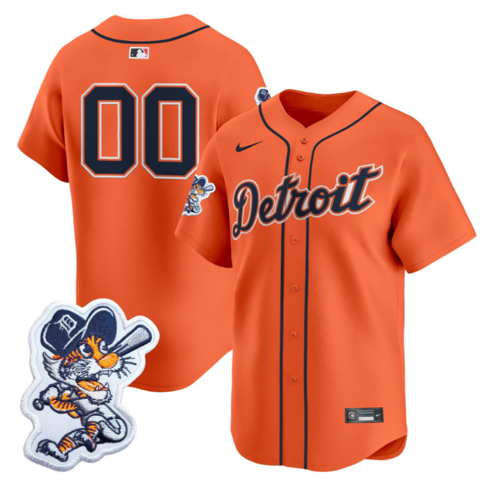 Custom Detroit Tigers Jersey Name, Number Paws Patch Vapor Premier Limited Stitched