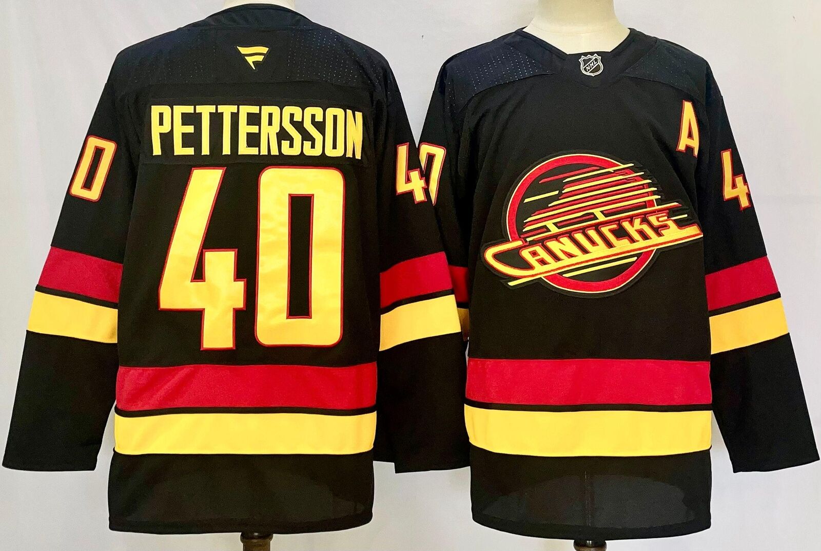 Custom Men Elias Pettersson Canucks Black Jersey All Stitched