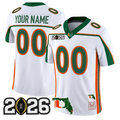 Custom Miami Hurricanes Jersey Throwback 2026 CFP Final Florida Patch Stitched