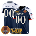 Custom Navy Midshipmen Jersey 2025 Trophy Champions Patch Stitched Navy Alternate