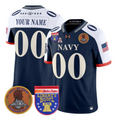 Custom Navy Midshipmen Jersey Name, Number 250th 2026 Liberty Bowl Stitched Navy Alternate