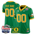 Custom Oregon Ducks Jersey 2026 Peach Bowl Oregon State Patch Stitched Green