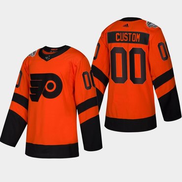Custom Philadelphia Flyers Coors Light 2019 Stadium Series Orange  Jersey Stitched