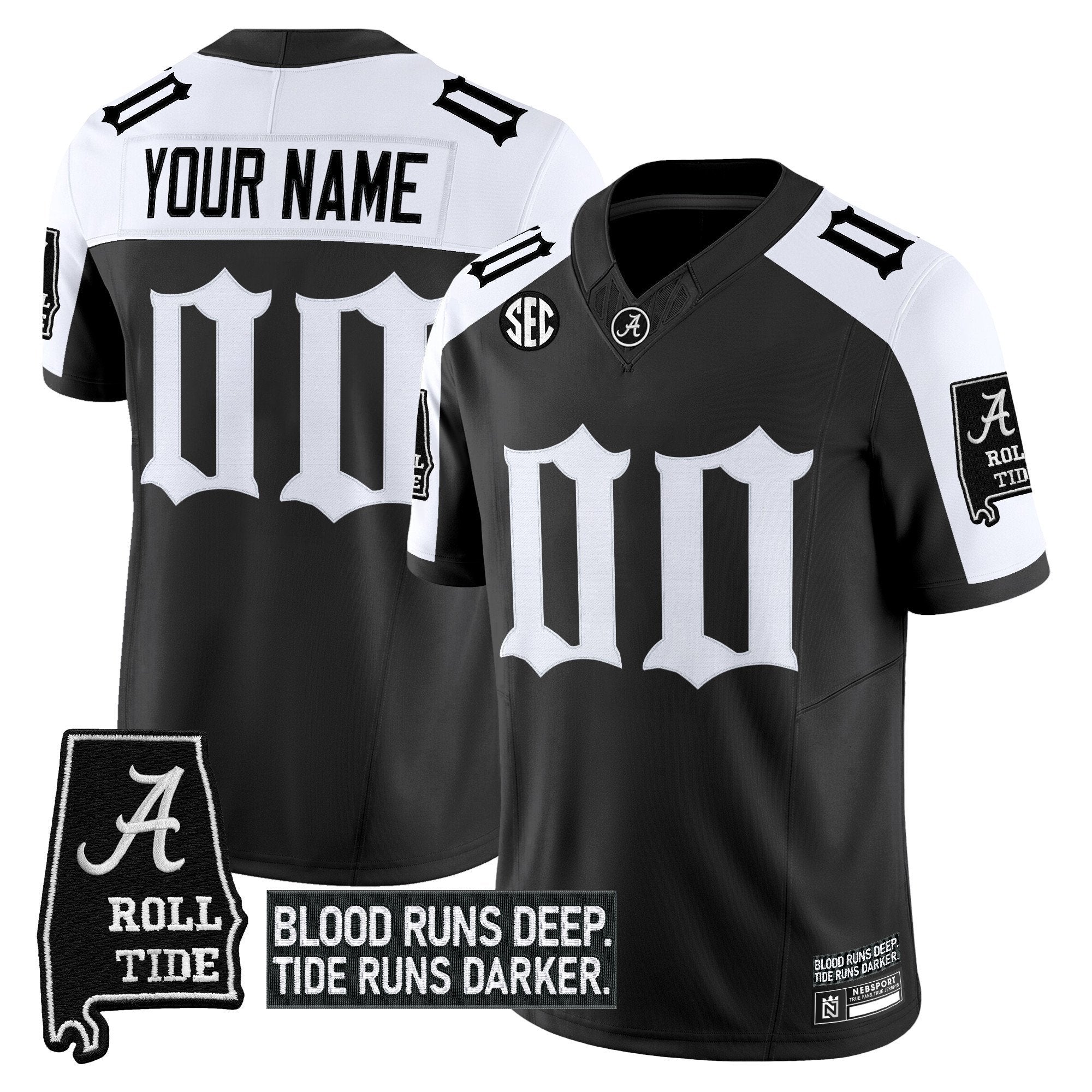 Custom Alabama Crimson Tide Jersey Gothic Bama Blood Edition Stitched