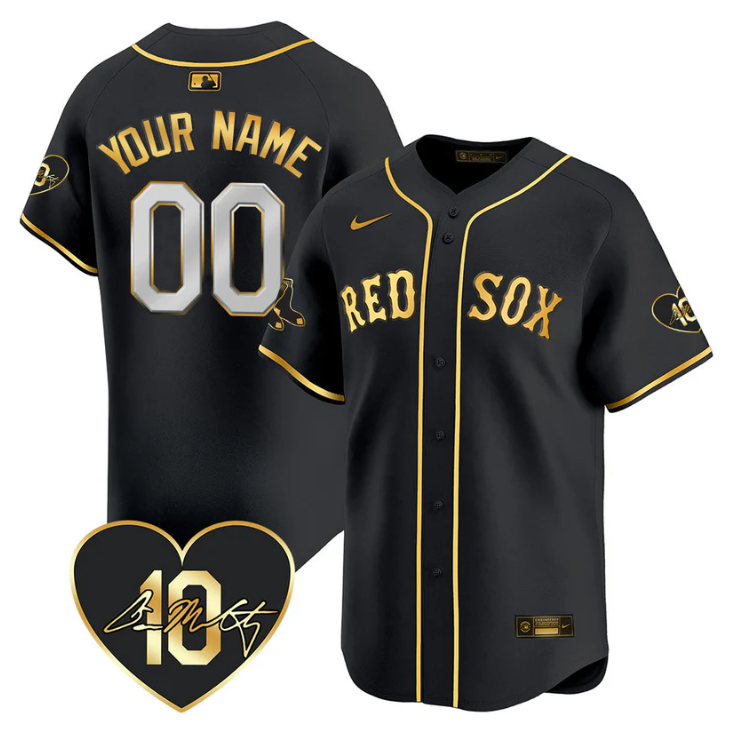 Custom Boston Red Sox Jersey Dave McCarty Memorial Patch Stitched