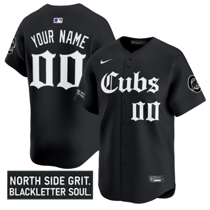 Custom Chicago Cubs Jersey Gothic North Side Edition Vapor Premier Limited Stitched