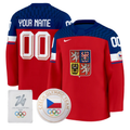 Custom Czechia Olympic Jersey Name, Number 2026 Premium Hockey All Stitched