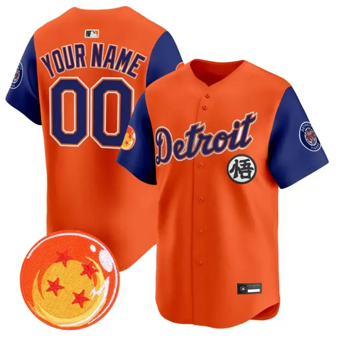 Custom Detroit Tigers Jersey Name, Number Dragon Ball Premier Stitched