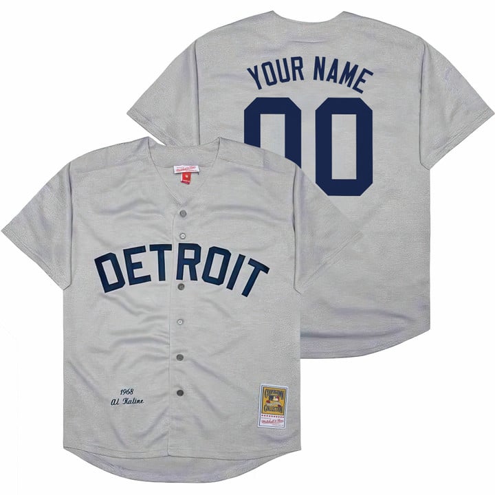 Custom Detroit Tigers Jersey Throwback Cooperstown Collection Stitched