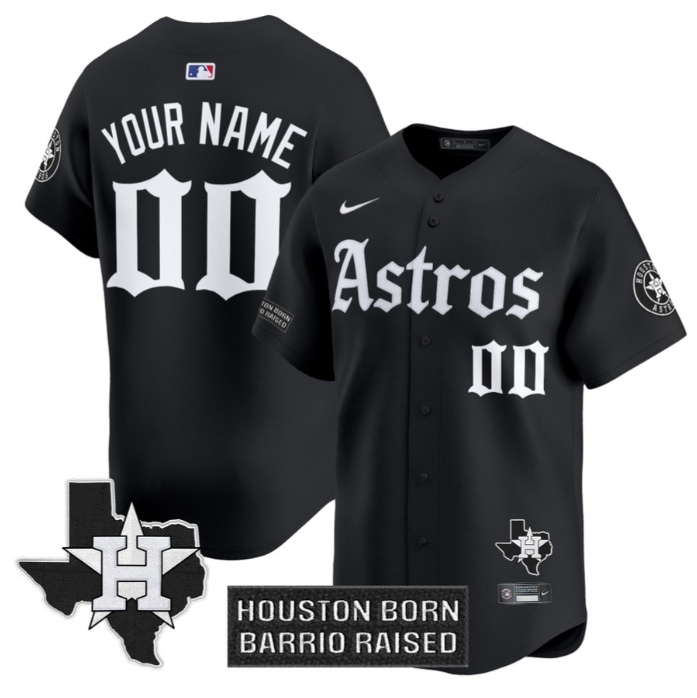 Custom Houston Astros Jersey Gothic Edition Vapor Premier Limited Stitched