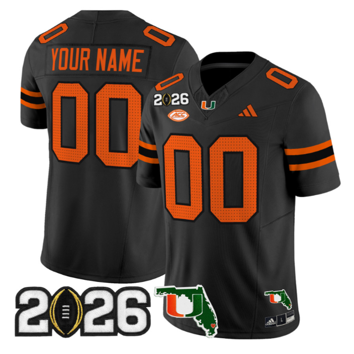 Custom Miami Hurricanes Jersey 2026 CFP Final Florida Patch Limited