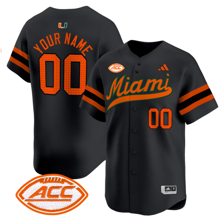 Custom Miami Hurricanes Jersey Name, Number 2024 Baseball Stitched