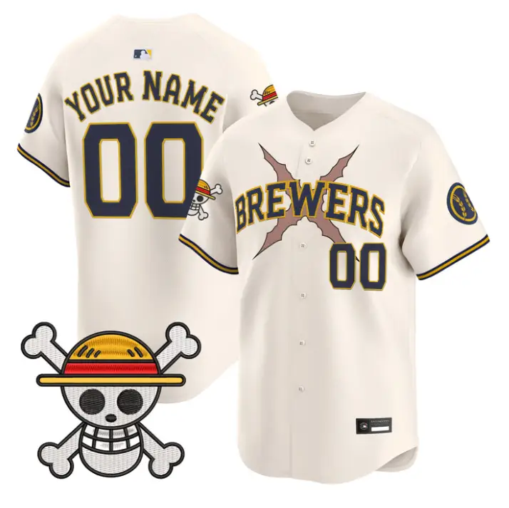 Custom Milwaukee Brewers Jersey Name, Number One Piece Premier Stitched