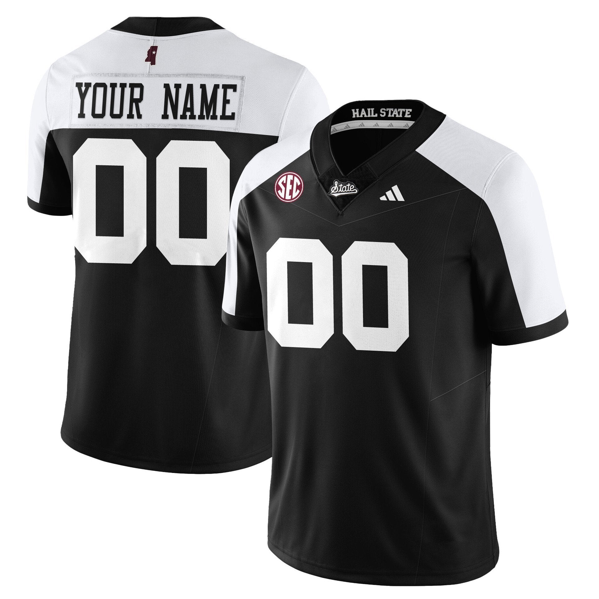 Custom Mississippi State Jersey Name, Number Darkness 2025 Stitched