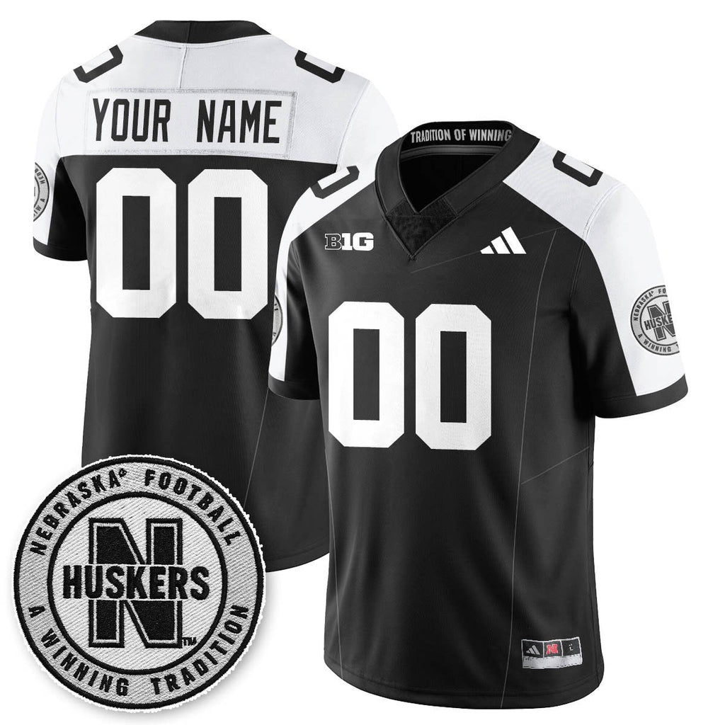 Custom Nebraska Football Jersey Name, Number 2025 Blackout Stitched