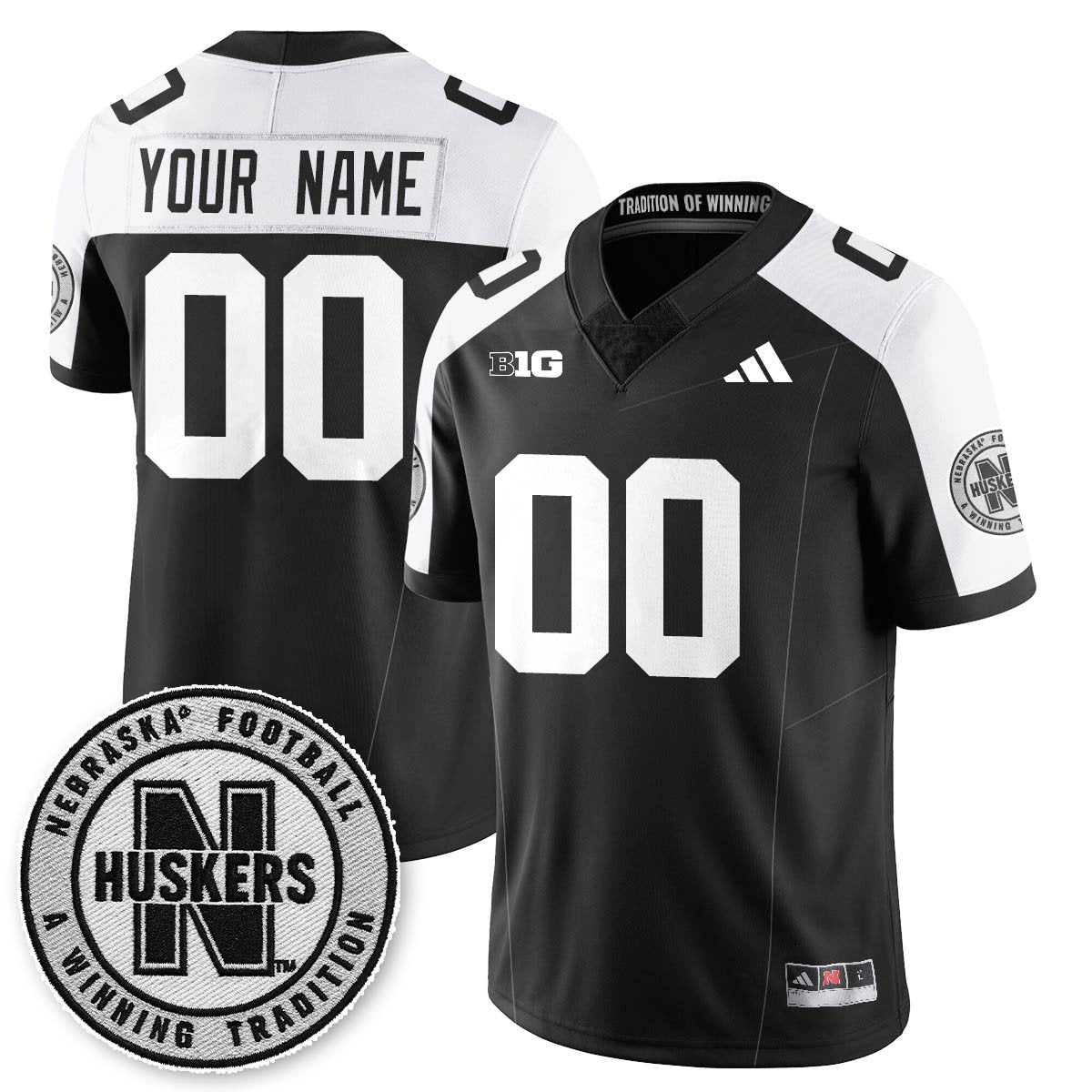 Custom Nebraska Football Jersey Name, Number 2025 Blackout Stitched