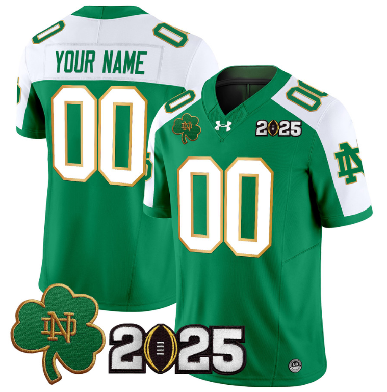 Custom Notre Dame Jersey 2025 CFP Final Patch Stitched
