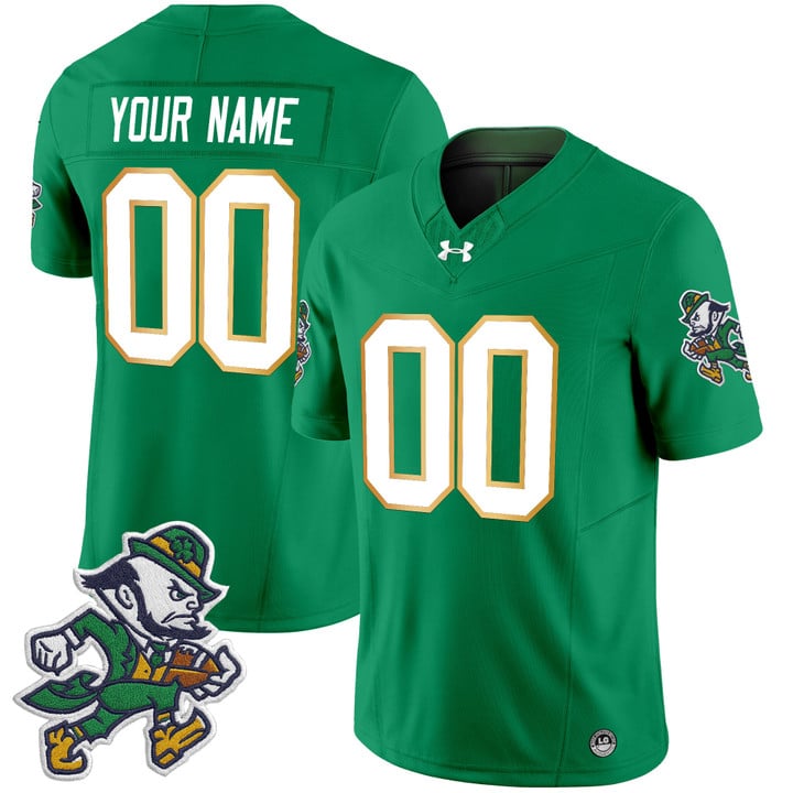Custom Notre Dame Jersey Name, Number 2025 Gridiron Leprechaun Edition
