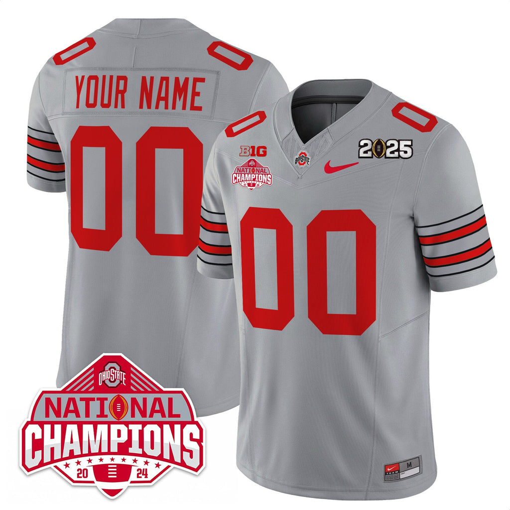 Custom Ohio State Jersey Heritage Stripe 2025 CFP Patch National Champions