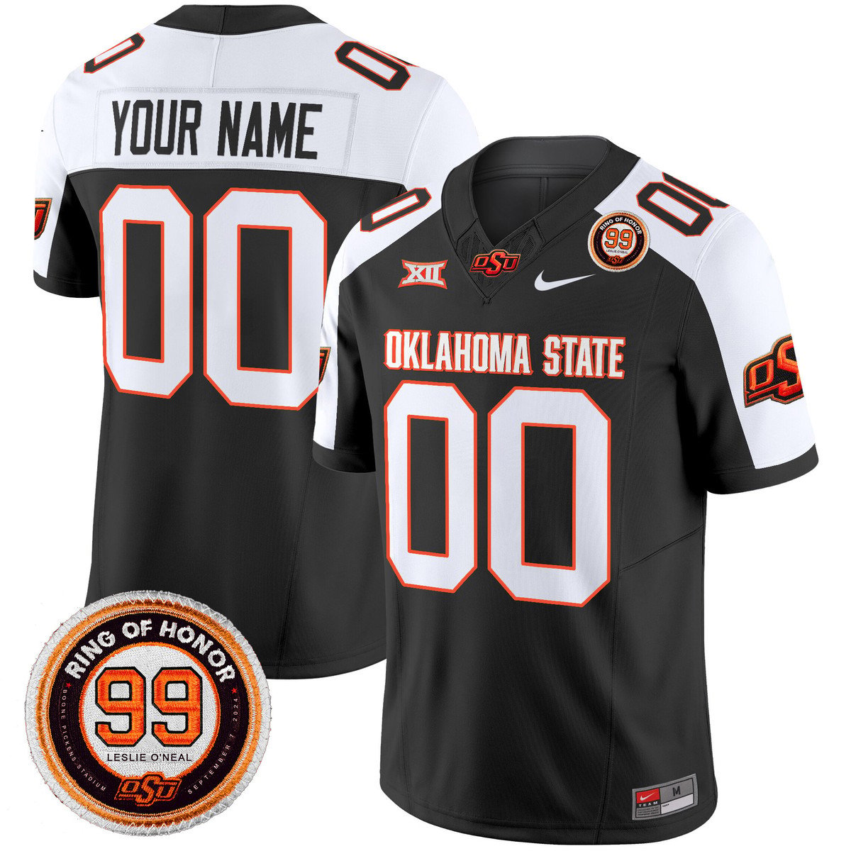 Custom Oklahoma State Cowboys Jersey 2025 Leslie O'neal Patch