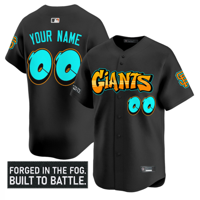 Custom San Francisco Giants Jersey Graffiti Fog City Drop Stitched