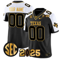 Custom Texas Longhorns Jersey 2025 CFP Final Gold Patch Stitched