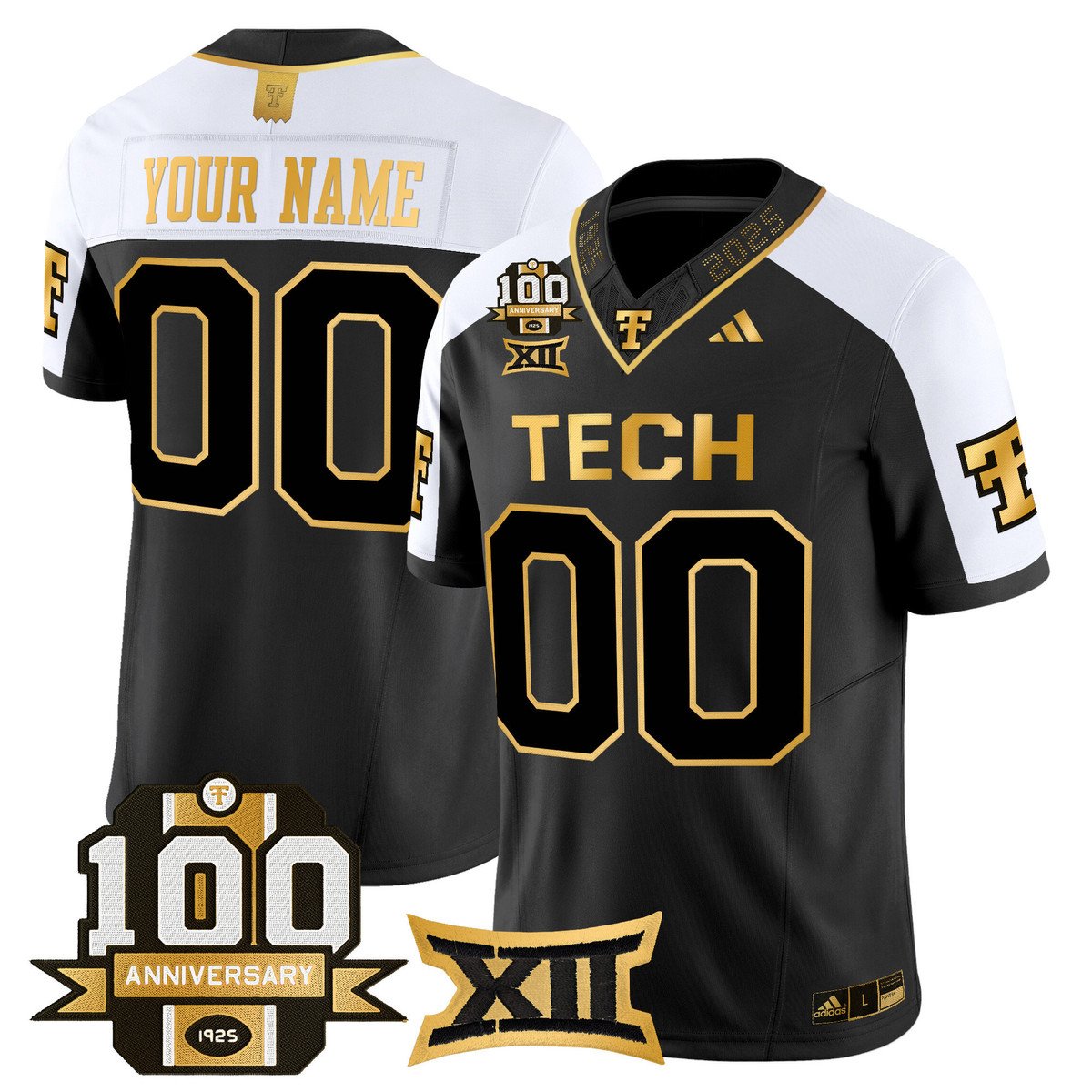 Custom Texas Tech Red Raiders Jersey 2025 100th Anniversary Stitched