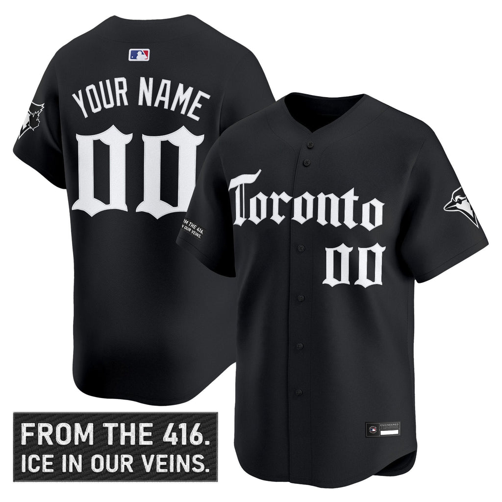 Custom Toronto Blue Jays Jersey Gothic North Edition Stitched