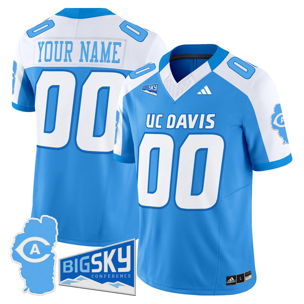 Custom UC Davis Aggies Jersey 2025 Lake Tahoe Patch Stitched