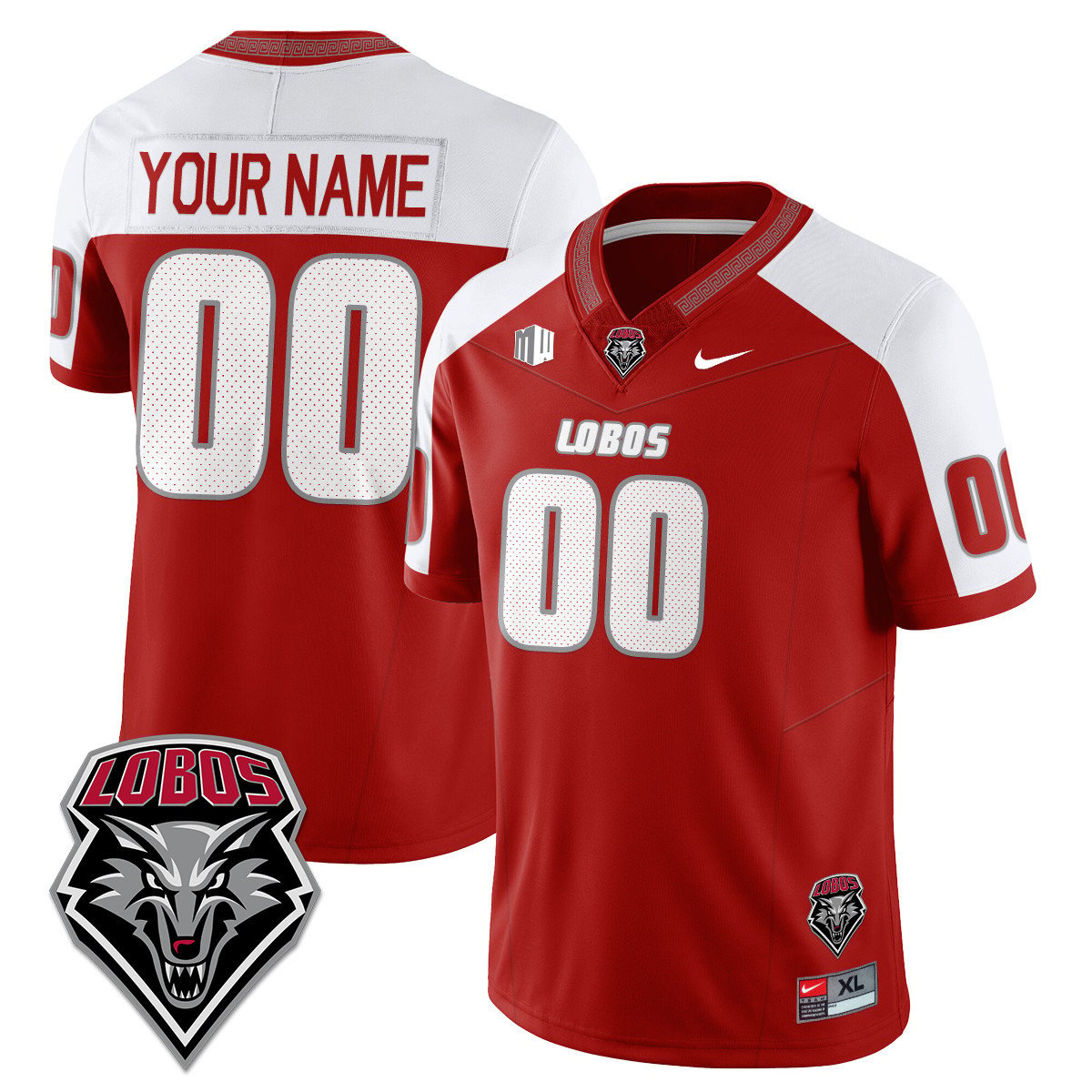 Custom UNM Lobo Football Jersey Name, Number 2025 Stitched