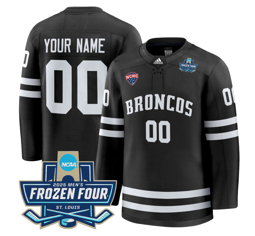 Custom Western Michigan Broncos Jersey 2025 Frozen Four Patch Stitched