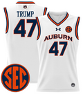 Donald Trump Jersey #47 Auburn Tigers 2024 Lightweight Basketball White