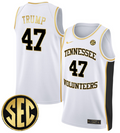 Donald Trump Jersey #47 Tennessee Vols 2024 Swingman Basketball White Gold