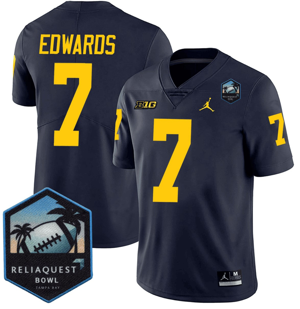 Donovan Edwards Jersey #7 Michigan Wolverines ReliaQuest Bowl Patch Vapor
