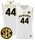 Dylan Cardwell Jersey #44 Auburn Tigers 2024 Lightweight Basketball White Gold