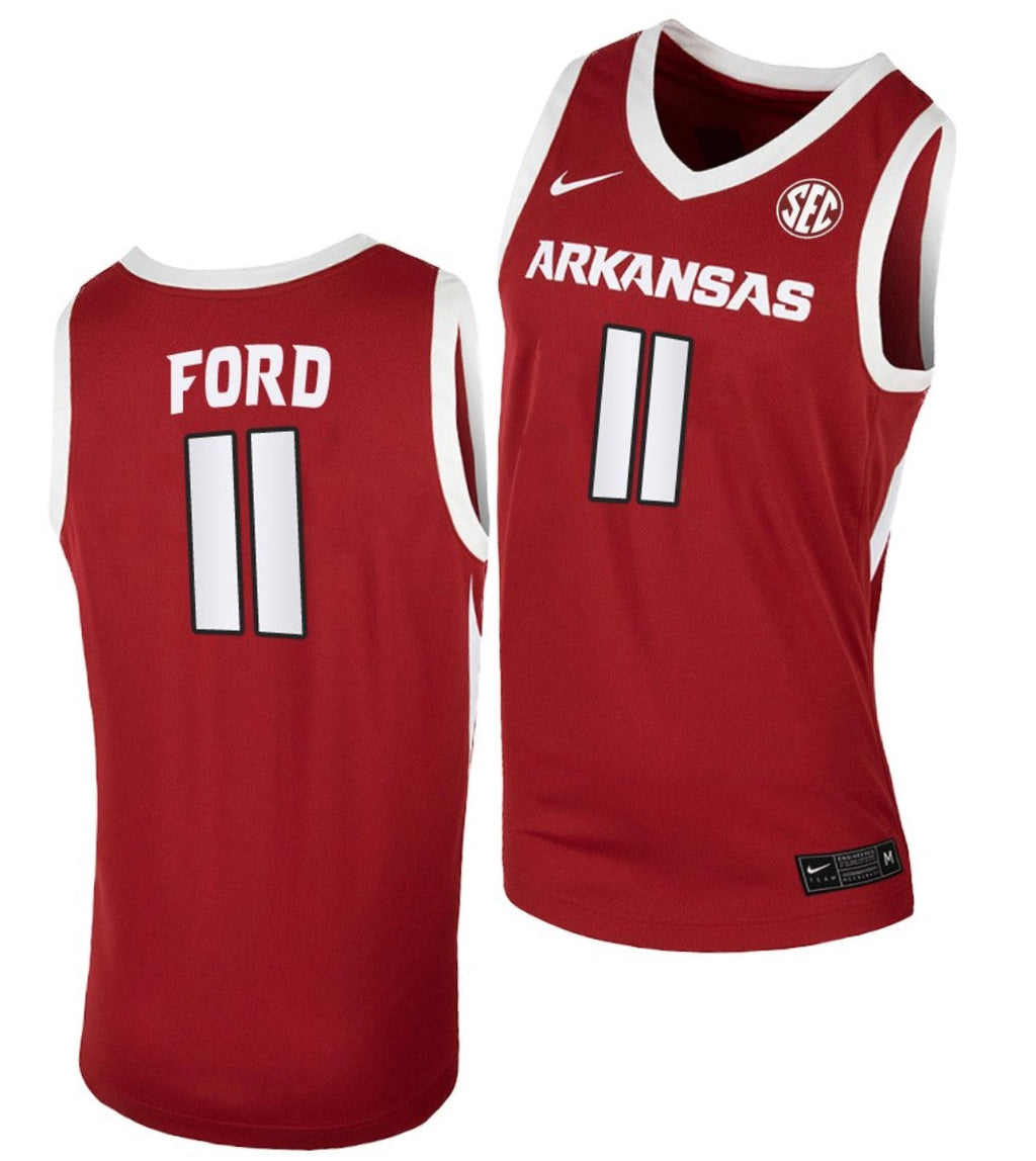 Derrian Ford Jersey Arkansas Razorbacks College Basketball #11