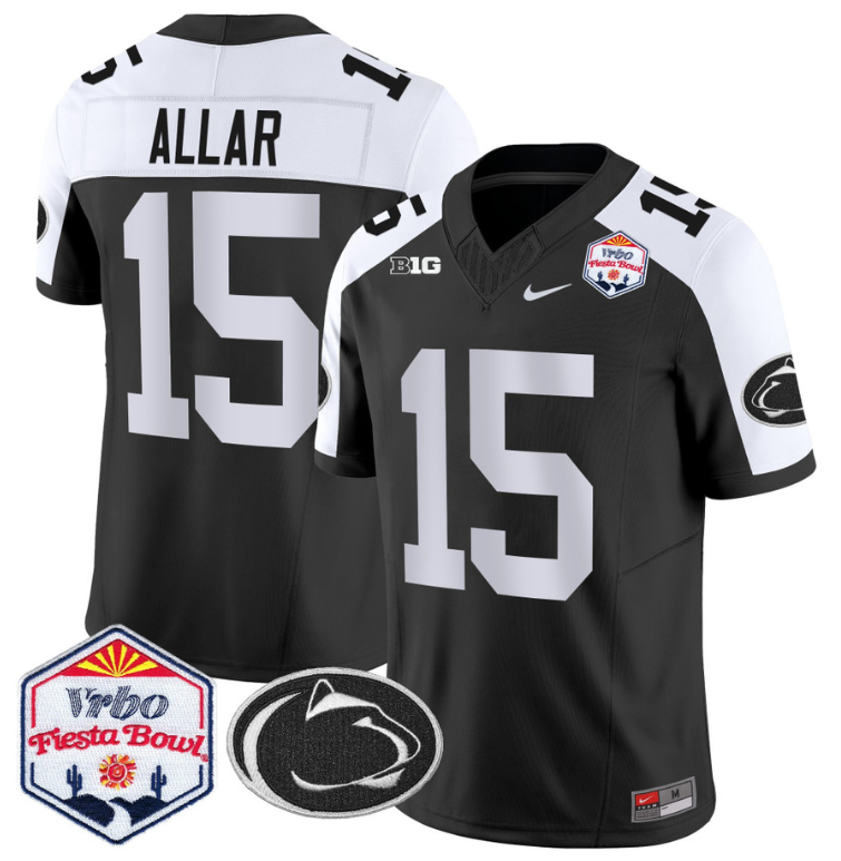 Drew Allar Jersey #15 Penn State 2024 Fiesta Bowl Patch Stitched