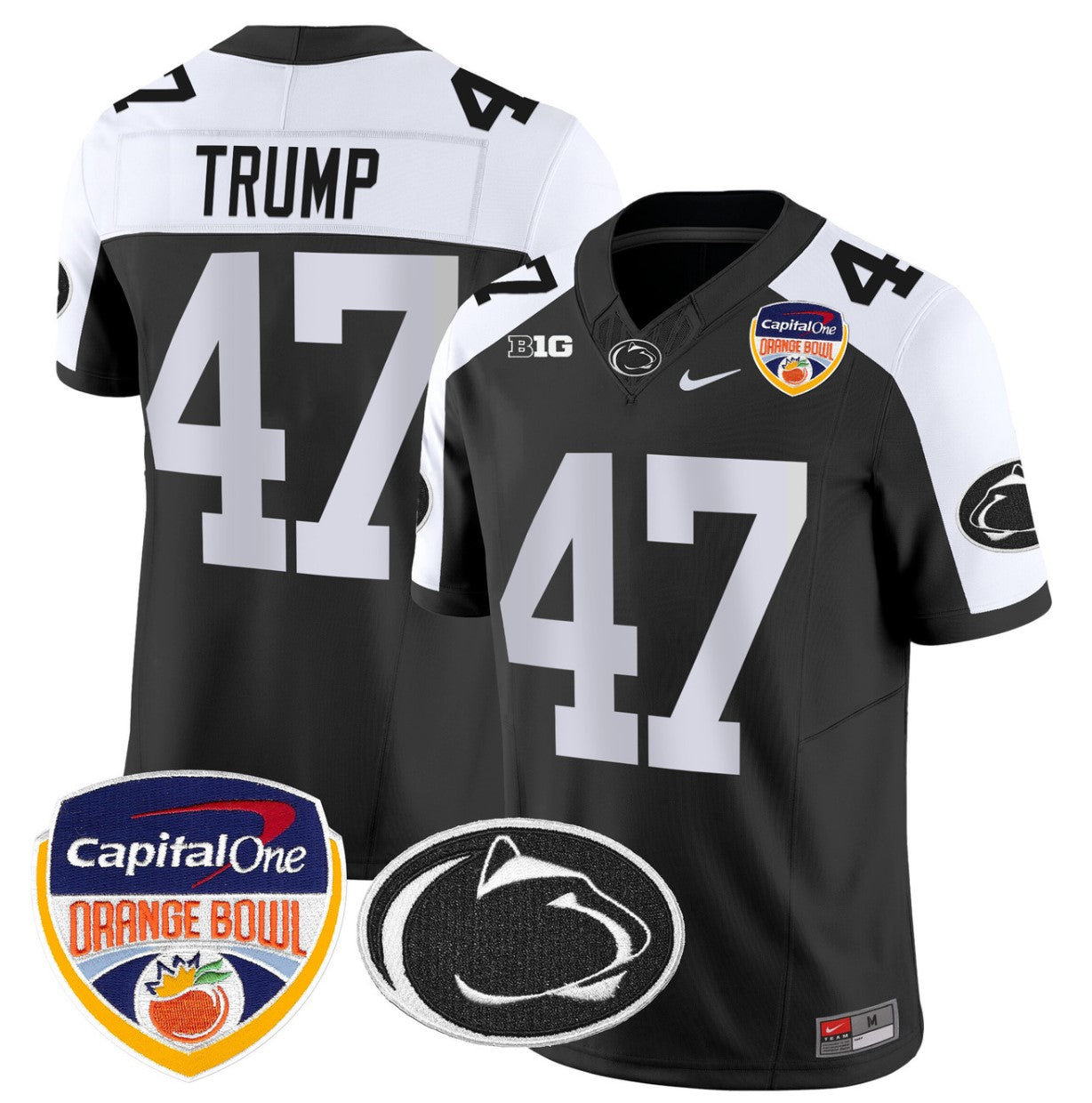 Donald Trump Jersey #47 Penn State Orange Bowl Patch Stitched